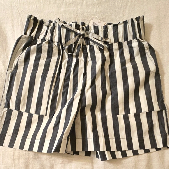 Kensie Pants - NWT Kensie Striped Blue and White Paperbag Shorts